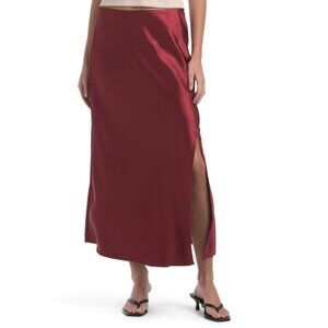 VELVET HEART Crimson Pull On Elastic Midi Skirt